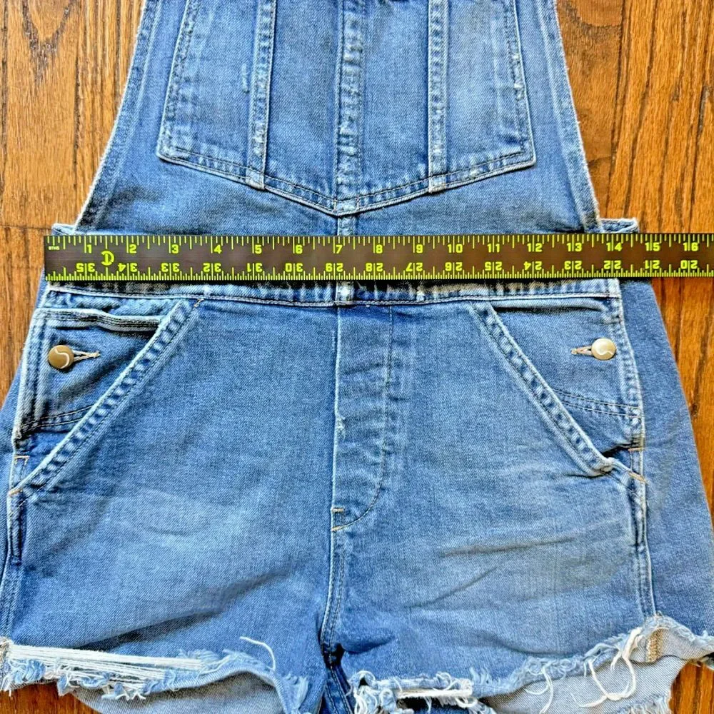 Joes Jeans Shortalls Taylor Hill Medium Blue Denim Bib Overall Shorts Y2K Boho